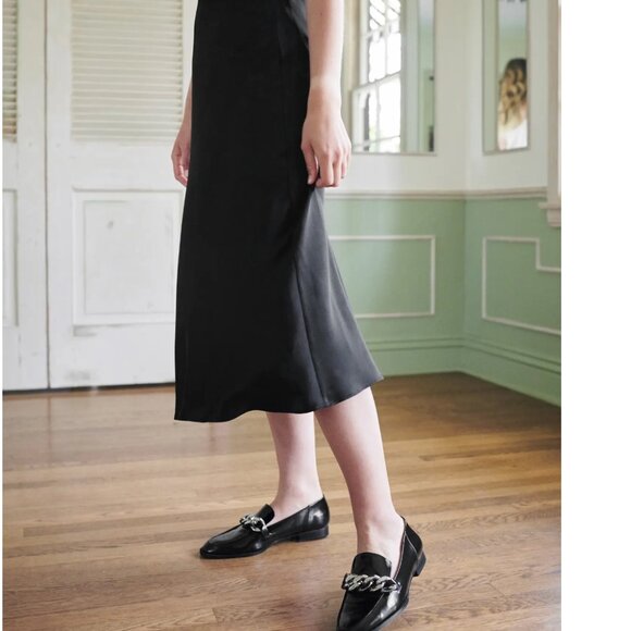 Quince Black Washable Silk Skirt - Size Large - Picture 3 of 10